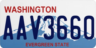 WA license plate AAV3660