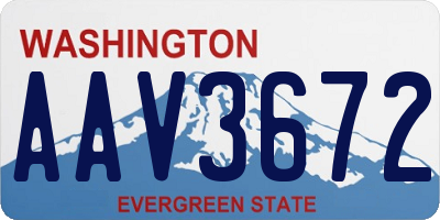 WA license plate AAV3672