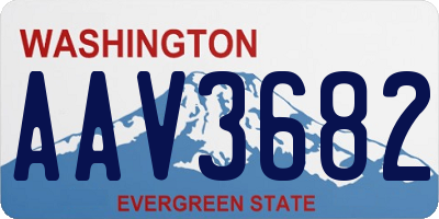 WA license plate AAV3682