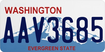 WA license plate AAV3685
