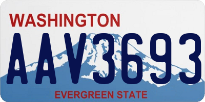 WA license plate AAV3693