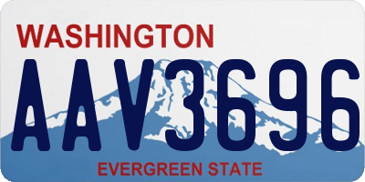 WA license plate AAV3696