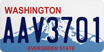 WA license plate AAV3701