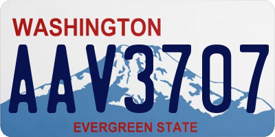 WA license plate AAV3707