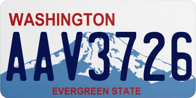 WA license plate AAV3726