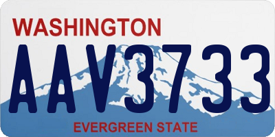 WA license plate AAV3733