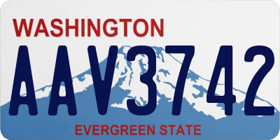 WA license plate AAV3742