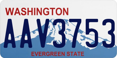 WA license plate AAV3753