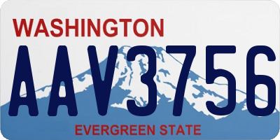 WA license plate AAV3756