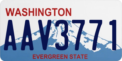 WA license plate AAV3771