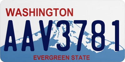 WA license plate AAV3781