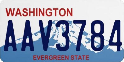 WA license plate AAV3784