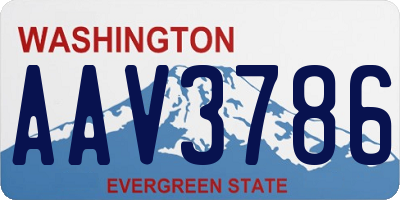 WA license plate AAV3786
