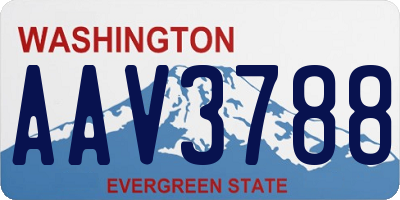 WA license plate AAV3788