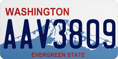 WA license plate AAV3809