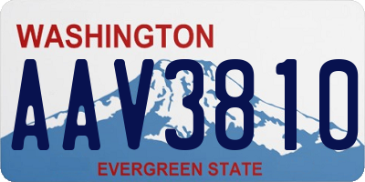 WA license plate AAV3810