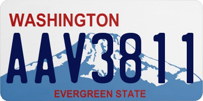 WA license plate AAV3811