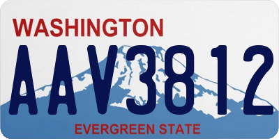 WA license plate AAV3812