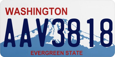 WA license plate AAV3818
