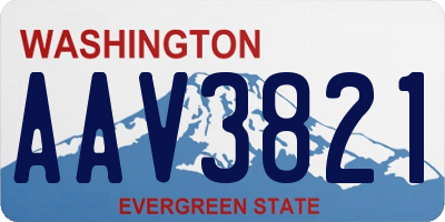 WA license plate AAV3821
