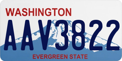 WA license plate AAV3822