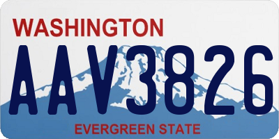 WA license plate AAV3826