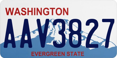 WA license plate AAV3827