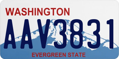 WA license plate AAV3831
