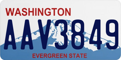 WA license plate AAV3849