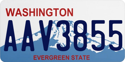 WA license plate AAV3855