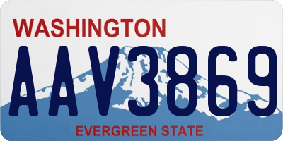 WA license plate AAV3869