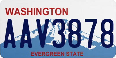 WA license plate AAV3878