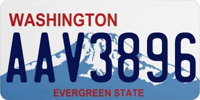WA license plate AAV3896