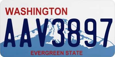 WA license plate AAV3897