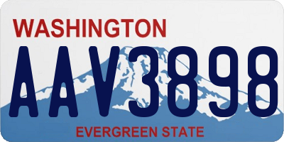 WA license plate AAV3898
