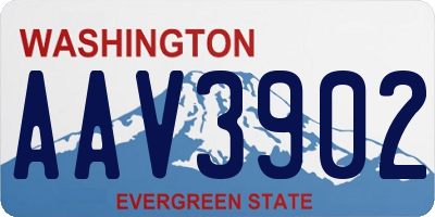WA license plate AAV3902