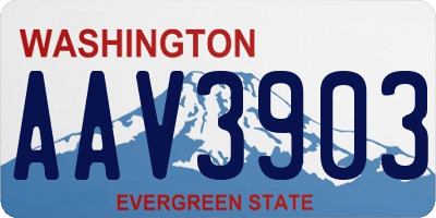 WA license plate AAV3903