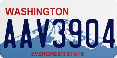 WA license plate AAV3904