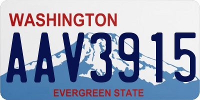 WA license plate AAV3915