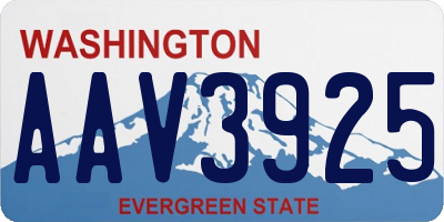 WA license plate AAV3925