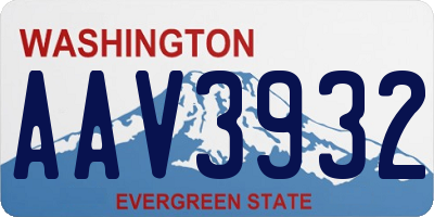 WA license plate AAV3932