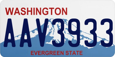 WA license plate AAV3933