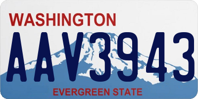 WA license plate AAV3943