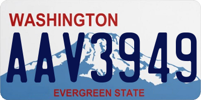 WA license plate AAV3949