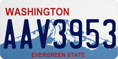WA license plate AAV3953