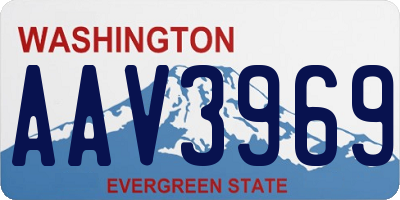 WA license plate AAV3969