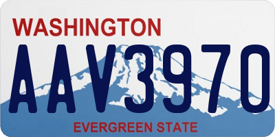 WA license plate AAV3970