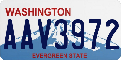 WA license plate AAV3972