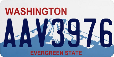 WA license plate AAV3976