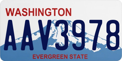WA license plate AAV3978